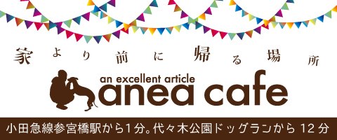 参宮橋・学芸大学・中野新橋のドッグカフェ「anea cafe（アネアカフェ）」